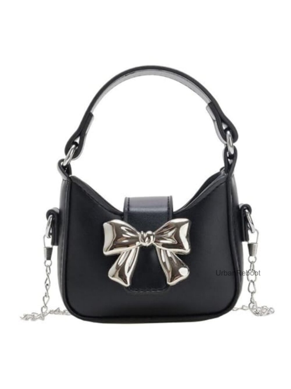 Girls Mini Crossbody Purse PU Leather Bow Magnetic Buckle Handbag